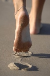 walking on sand