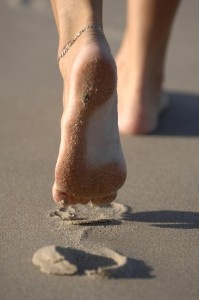 walking on sand